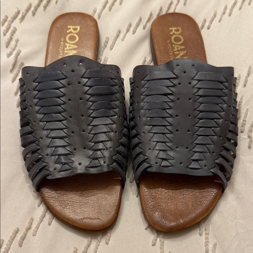 ROAN Women's Grey Slide Sandals